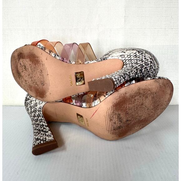 LOUISE ET CIE Isoldah Heels Size 6 Leather Strappy Buckle Leather‎ Caged Pump - Picture 10 of 11